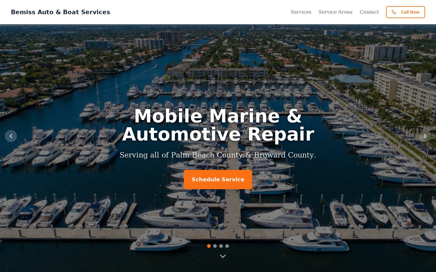 Bemiss Auto & Marine website screenshot