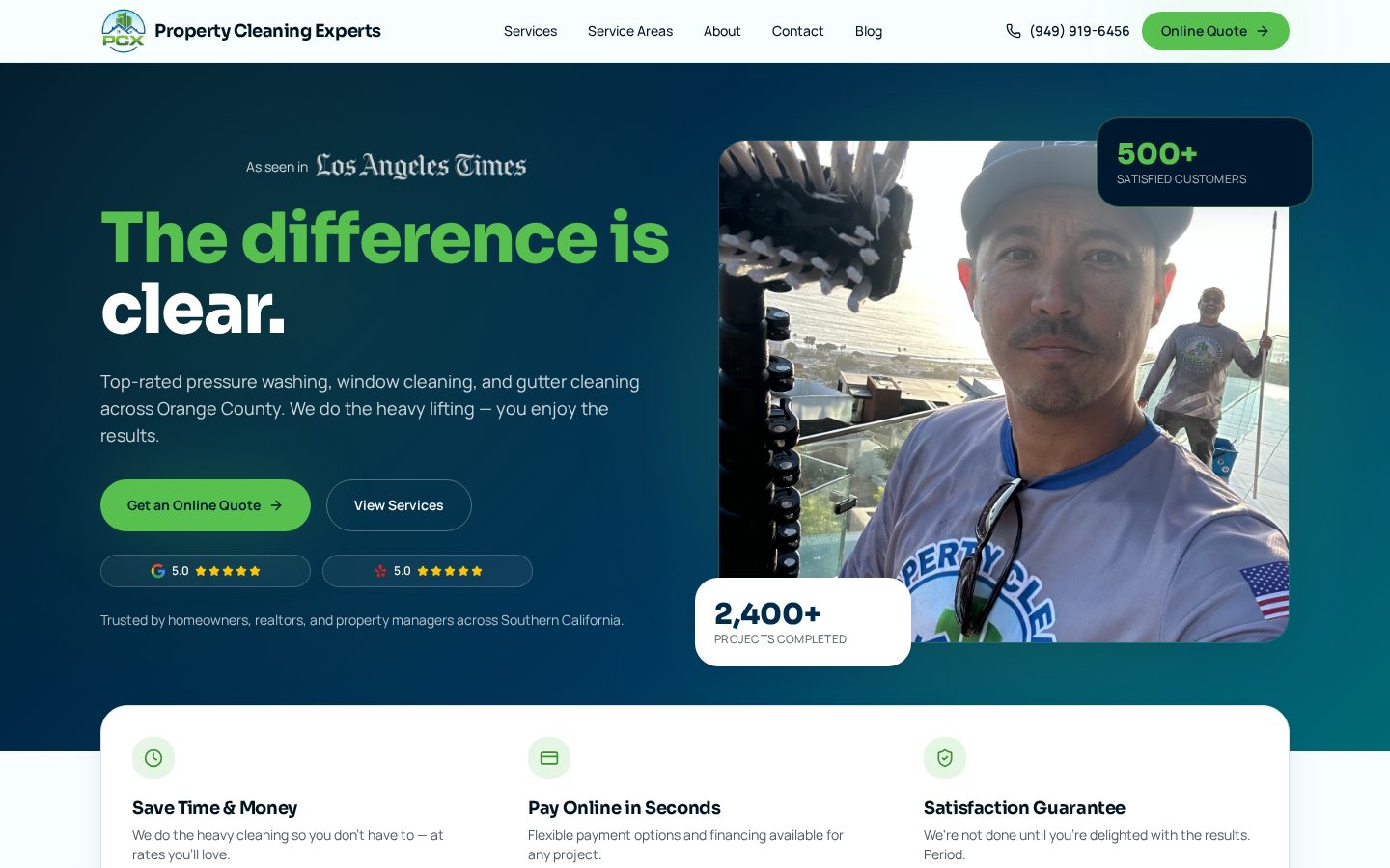 Property Cleaning Experts website screenshot
