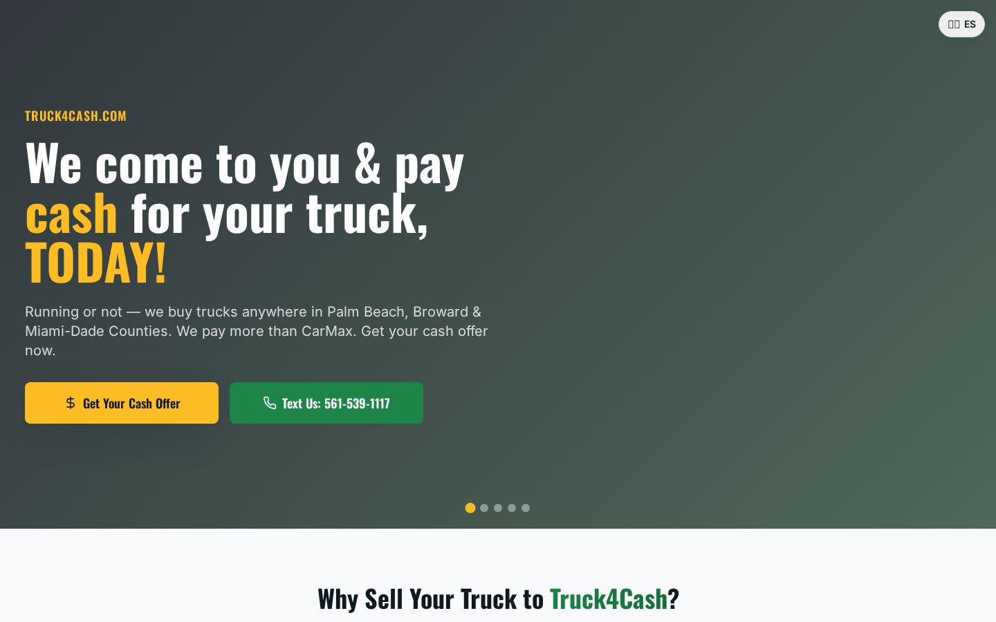 Truck Cash Express website screenshot