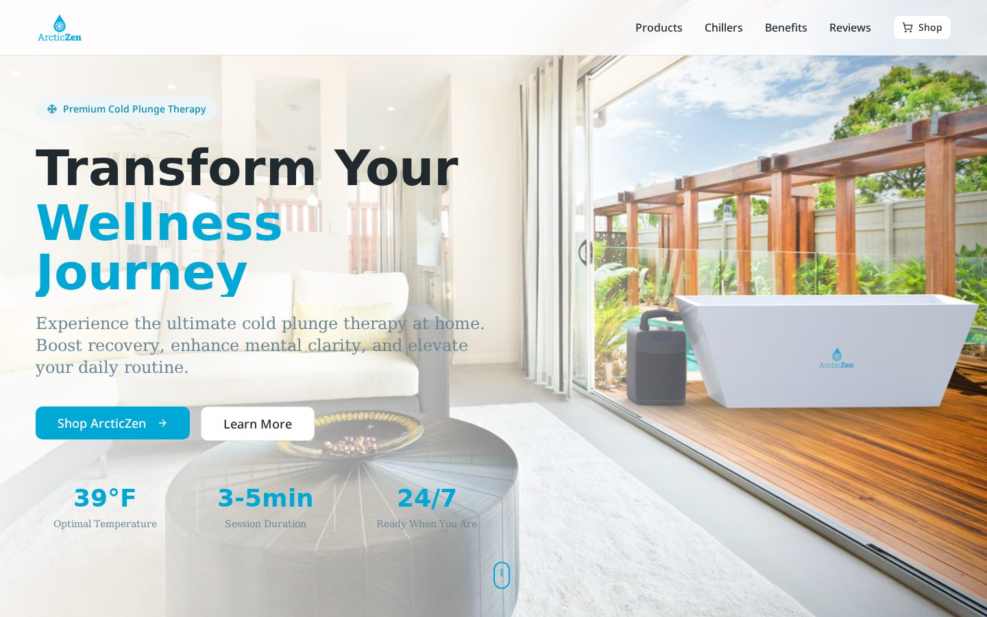ArcticZen website screenshot